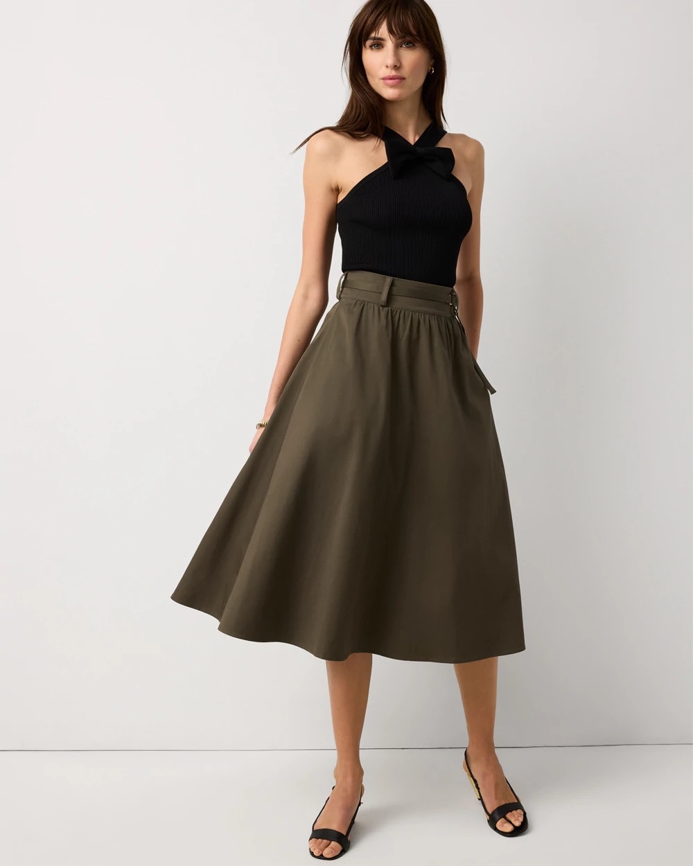 Petite A-line Midi Skirt