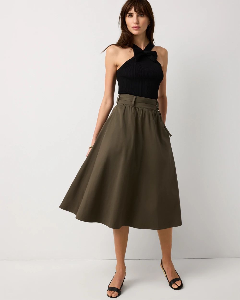 Petite A-line Midi Skirt