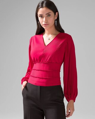 Pintucked Banded Bottom Blouse