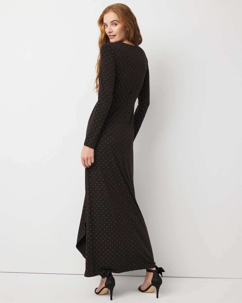 Embellished Long Sleeve Gown