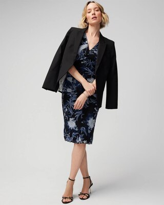 Shirred Mesh Midi Dress
