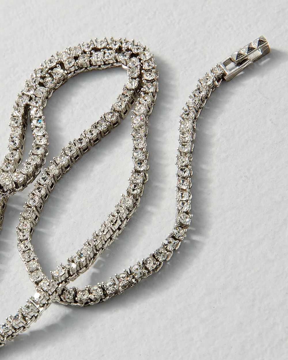 Silver Crystal Tennis Necklace
