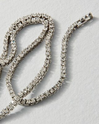 Silver Crystal Tennis Necklace
