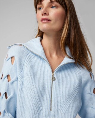 Novelty Sleeve Half Zip Pullover