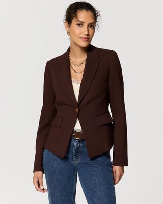 Luxe Stretch Cropped One-Button Blazer