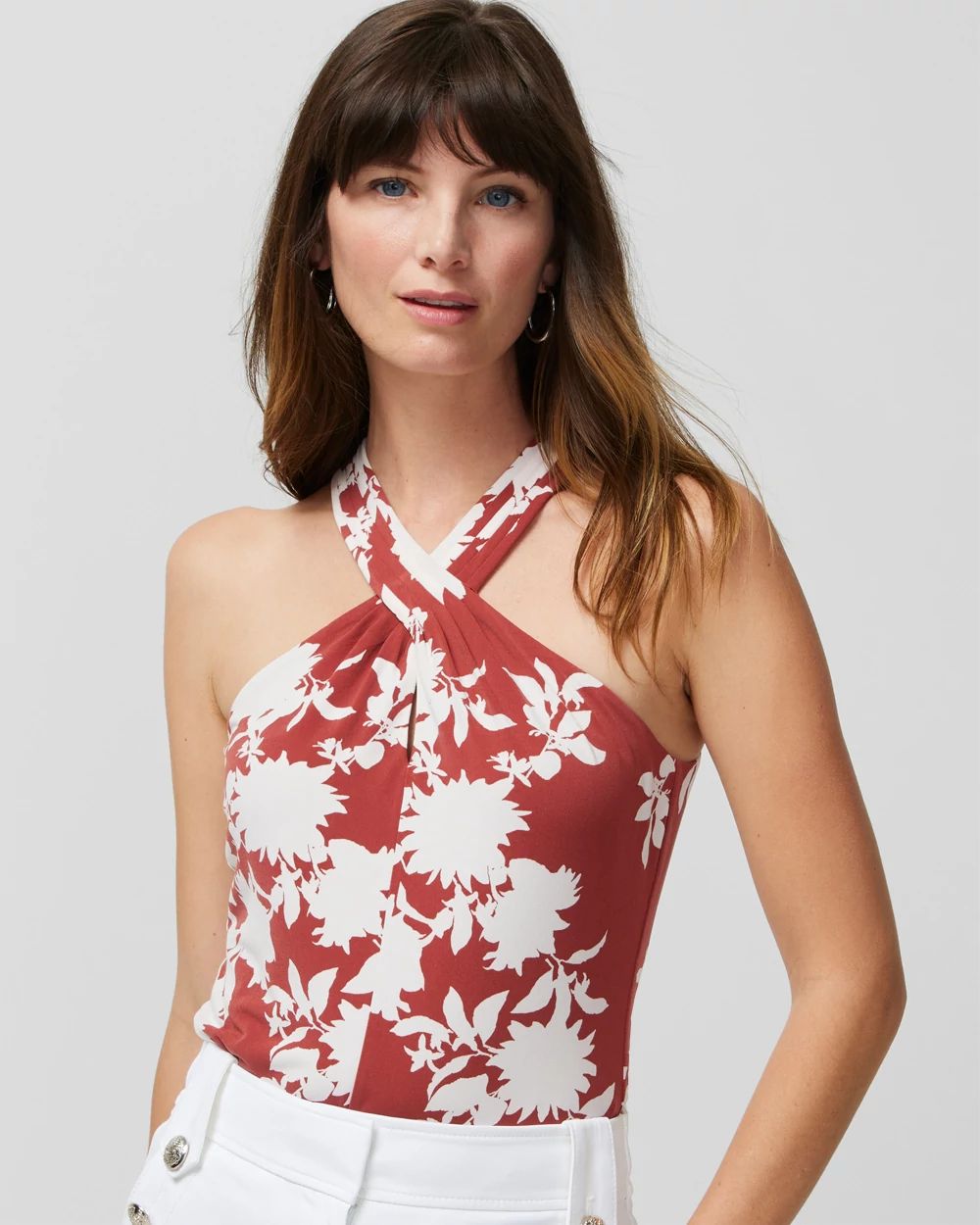 Cross-Front Matte Jersey Halter