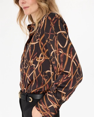 Pocket Detail Satin Shirt click to view larger image.