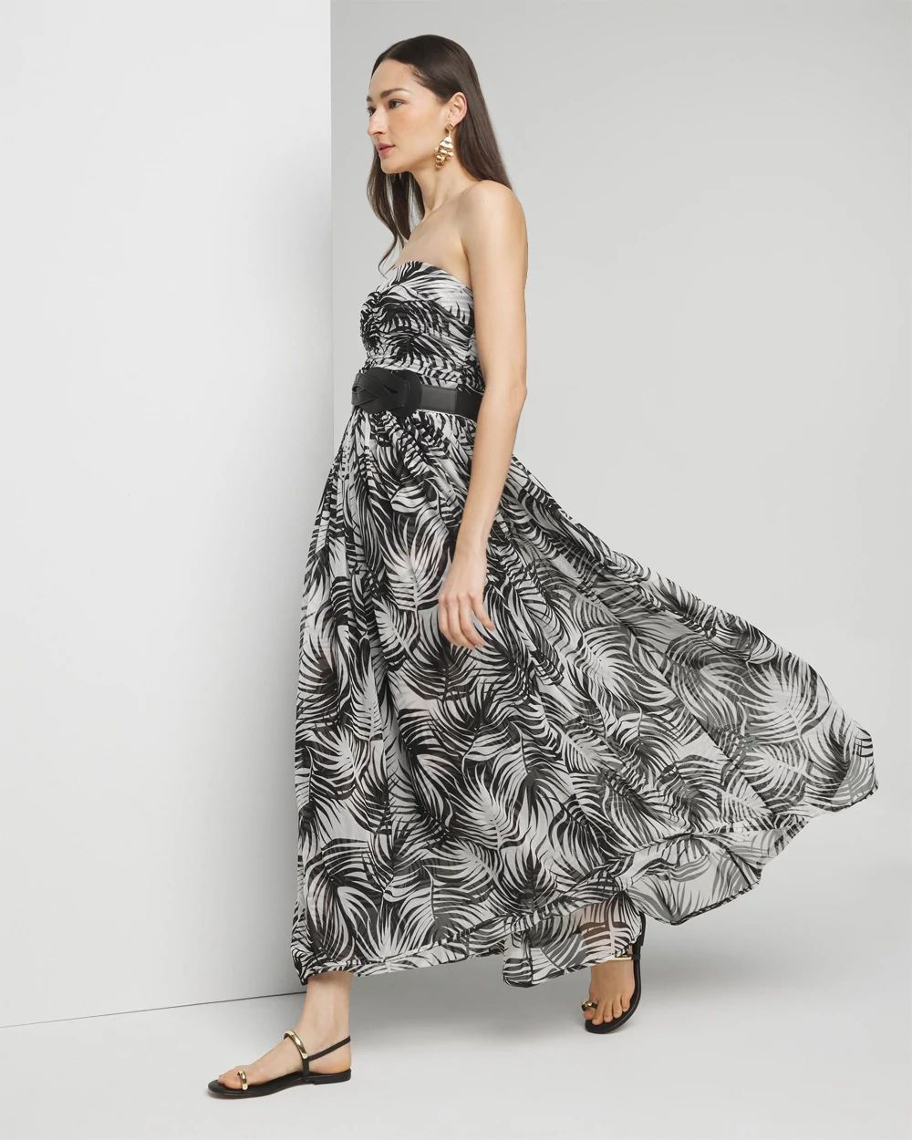 Strapless Mesh Maxi Dress