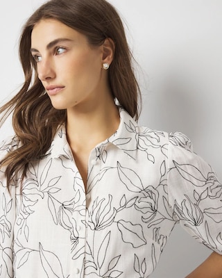 Embroidered Shirt Dress click to view larger image.