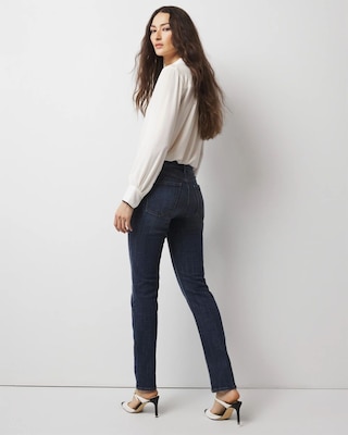 High-Rise Tab Pocket Slim Jeans click to view larger image.