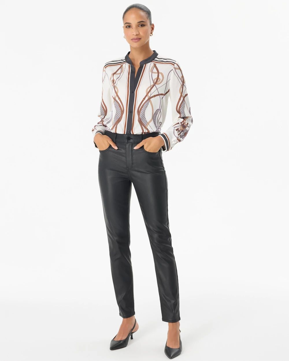Coated High-Rise Skinny Ankle Jeans