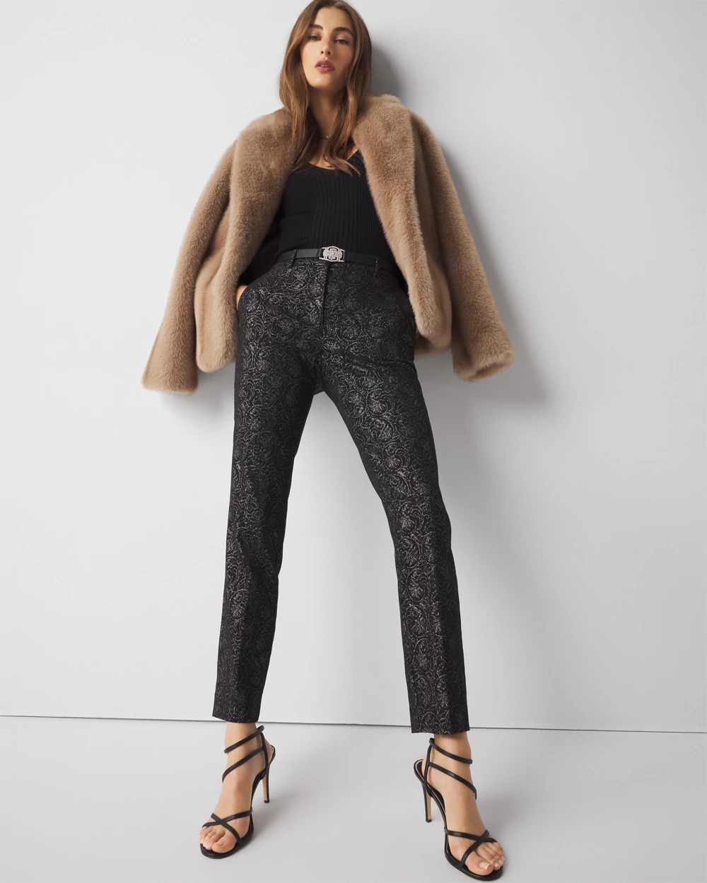 WHBM® Elle Slim Ankle Jacquard Pant