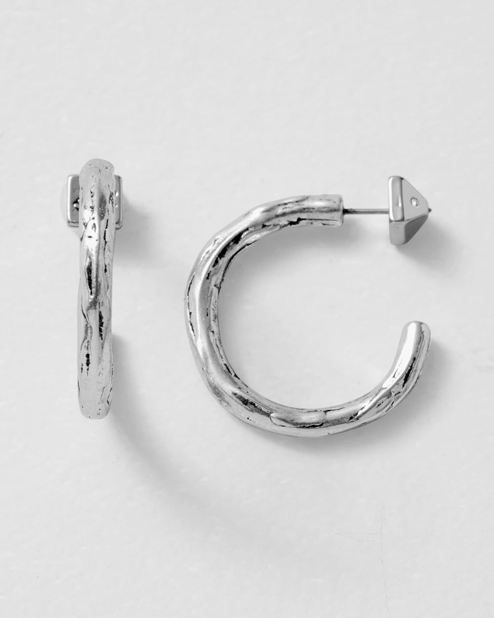 Small Silvertone Hoop Earrings