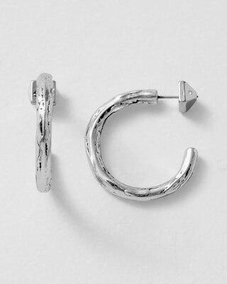 Small Silvertone Hoop Earrings