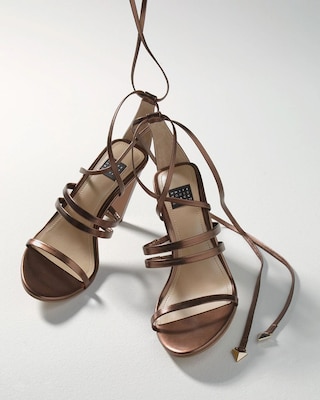 Strappy Metallic High-Heel Sandal click to view larger image.