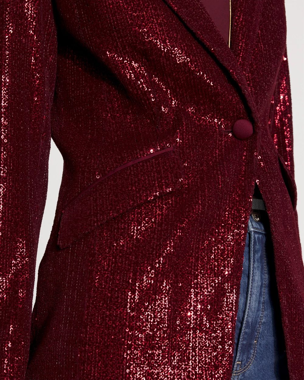 WHBM® One-Button Sequin Blazer click to view larger image.