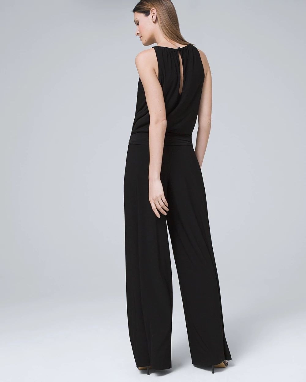 Printed Wide-Leg Jumpsuit with Removable Sash