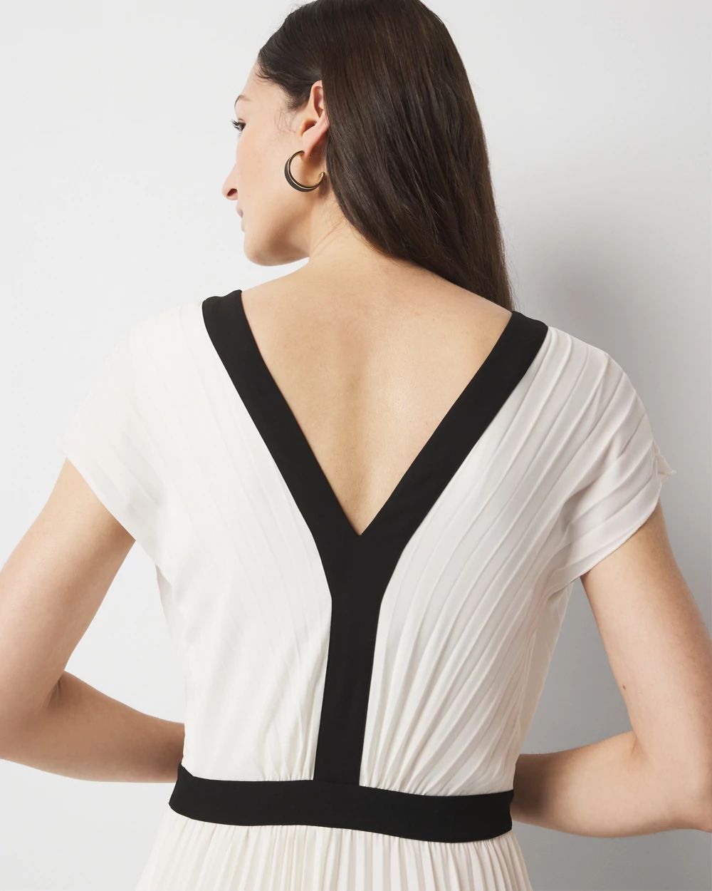 Petite Colorblocked Pleated Maxi Dress