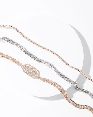 Art Deco Mixed Metal Convertible Necklace