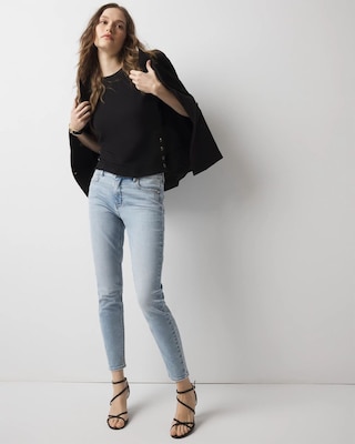 Side-Button Ribbed Crewneck Top click to view larger image.