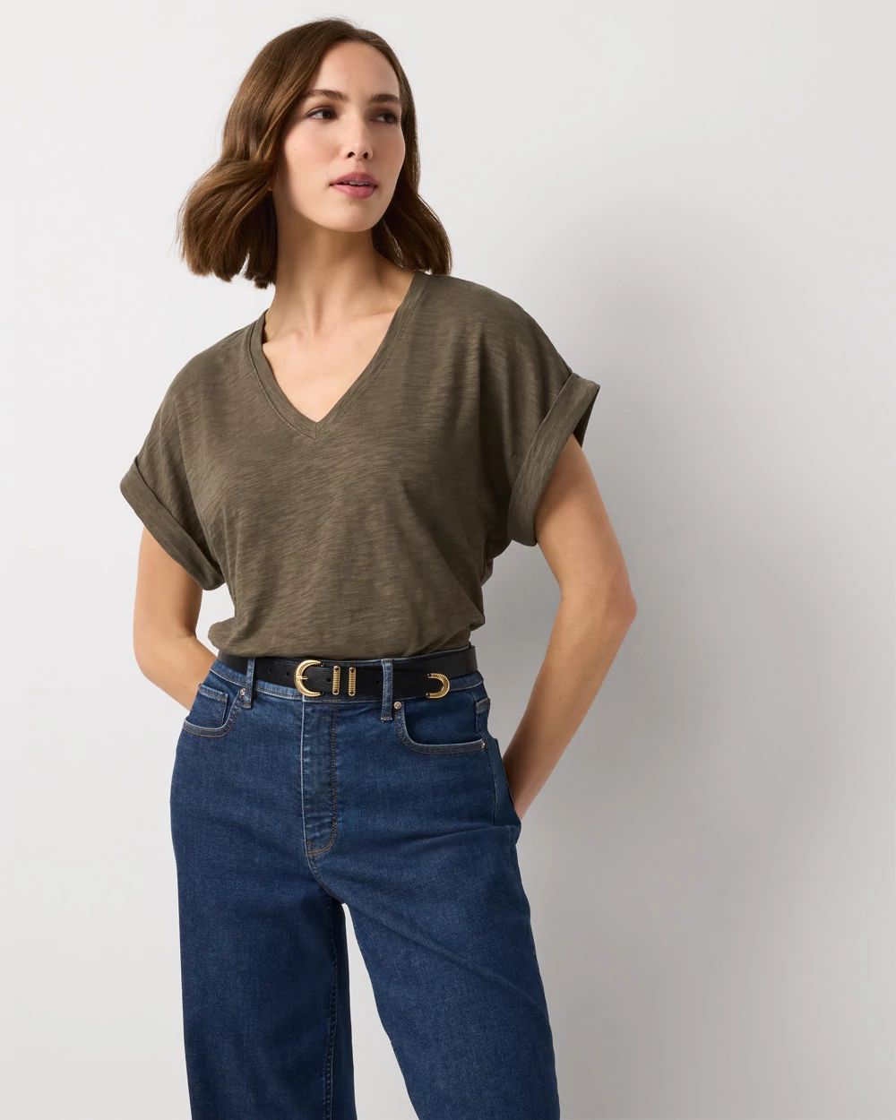 V-neck Short Sleeve Tee
