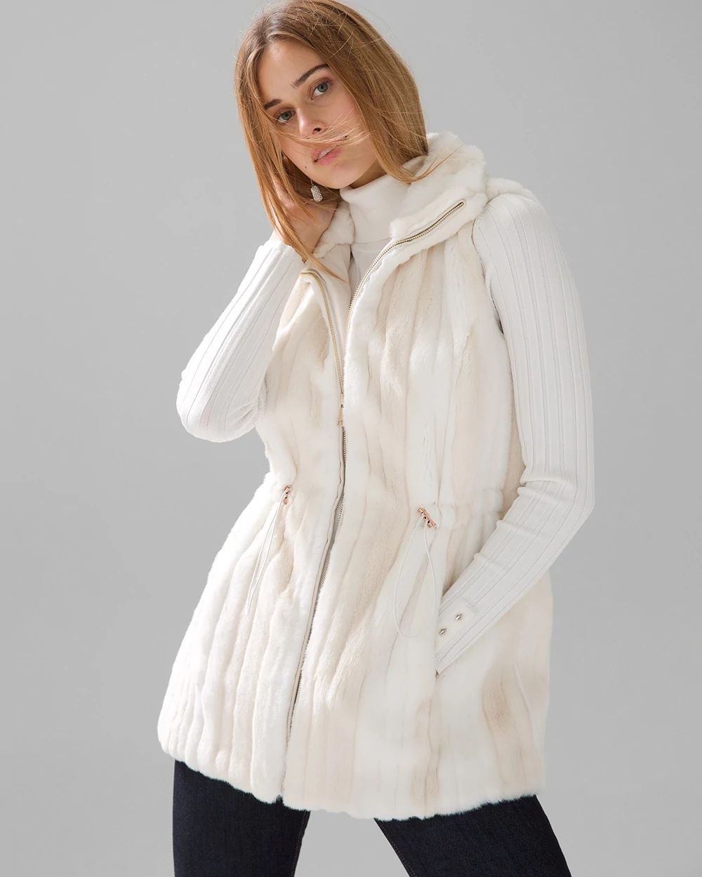Petite faux shop fur vest