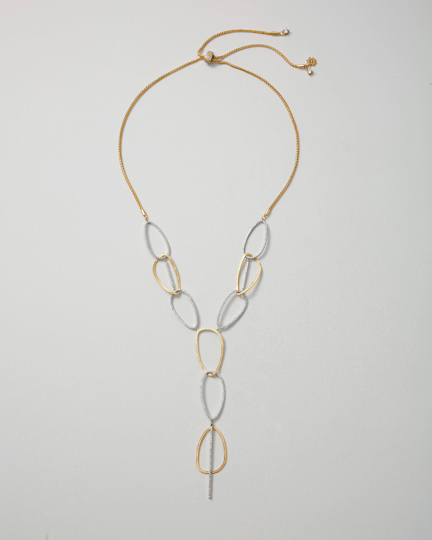 Convertible Mixed Metal Pavé Y-Necklace