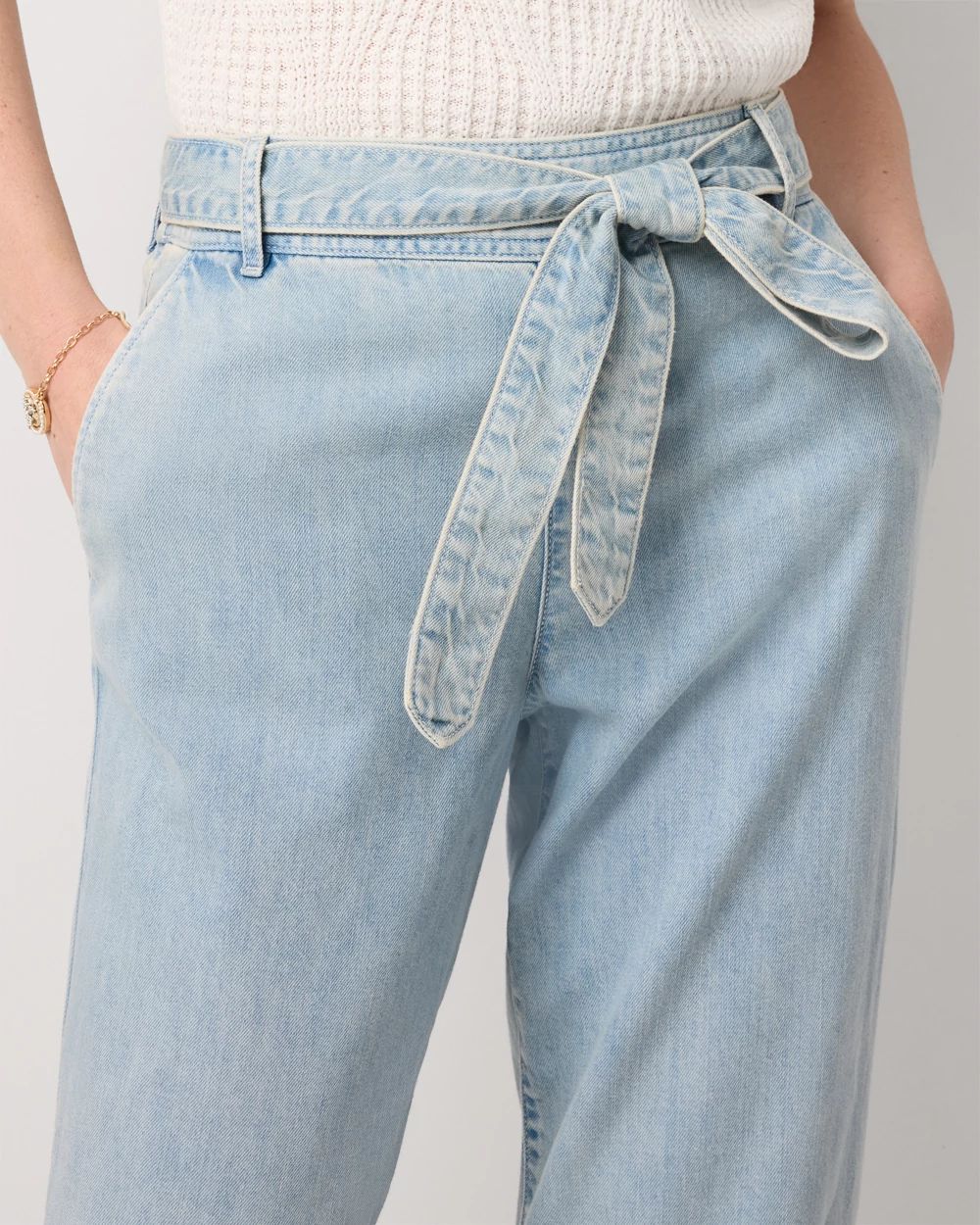 Petite High Rise Tapered Ankle Featherweight Jean click to view larger image.