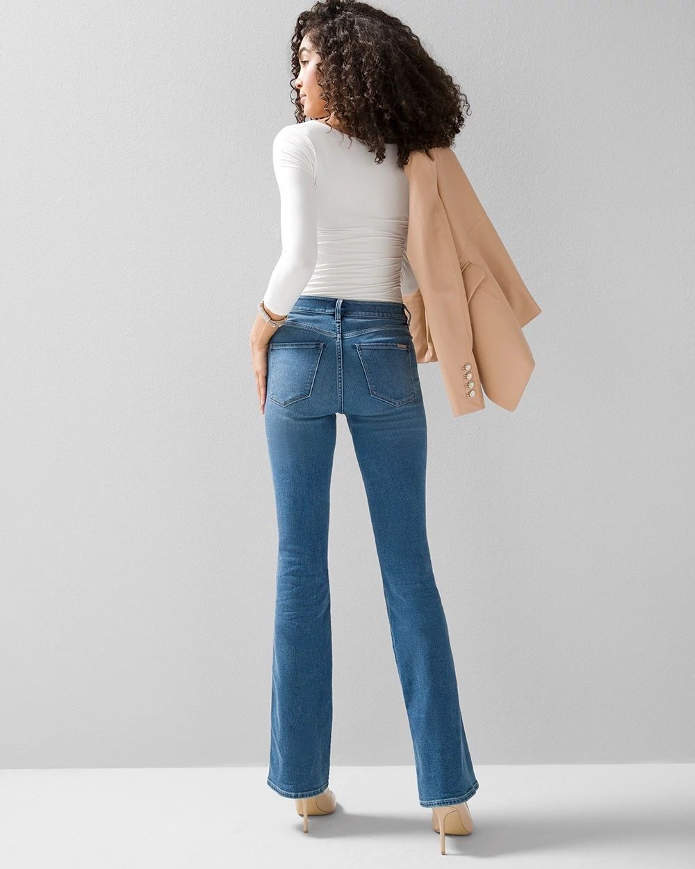 Petite High-Rise Everyday Soft Denim  Skinny Flare Jeans click to view larger image.