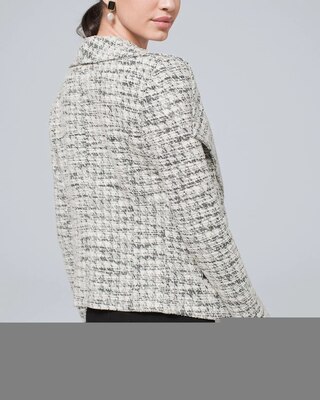 Petite Drape-Front Boucle Jacket