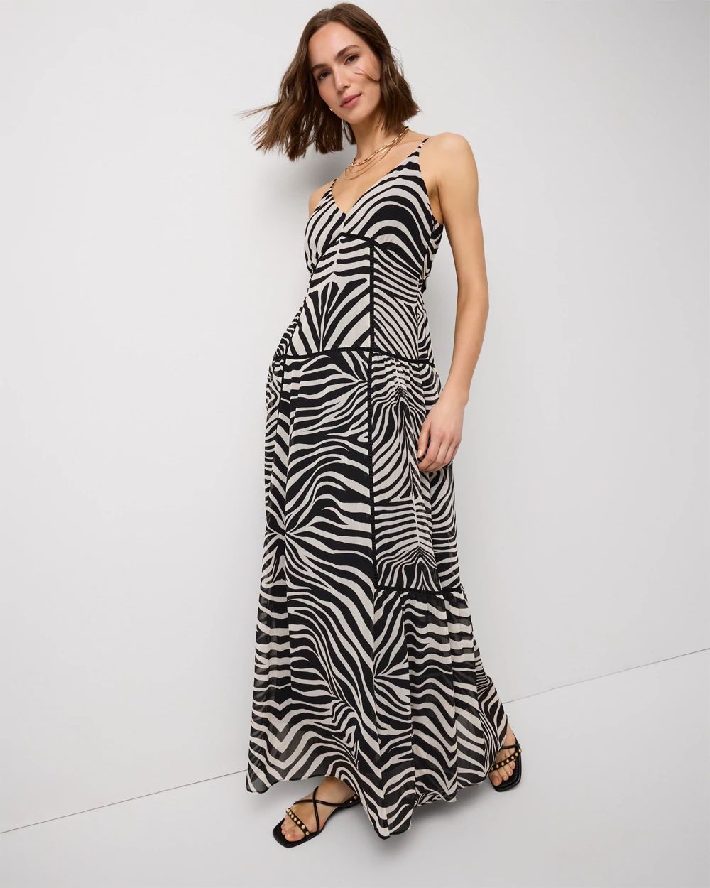 Tie-Back Tiered Maxi Dress click to view larger image.