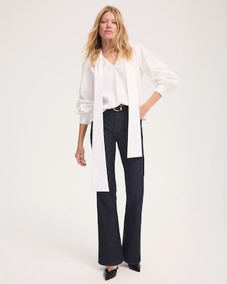 Removable Bow Poplin Blouse