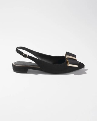 Slingback Flat with Black Bow click to view larger image.