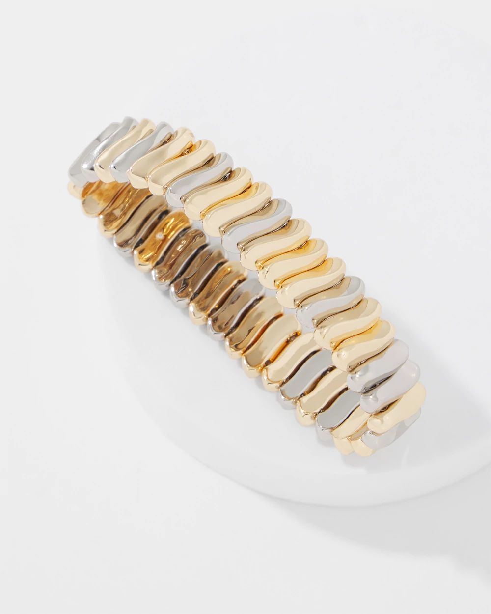 Sculptural Wave Stretch Bracelet click to view larger image.