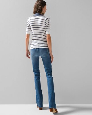 Cashmere-Blend Button Polo Sweater