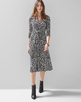 3/4 Sleeve Matte Jersey Twist Front Dress