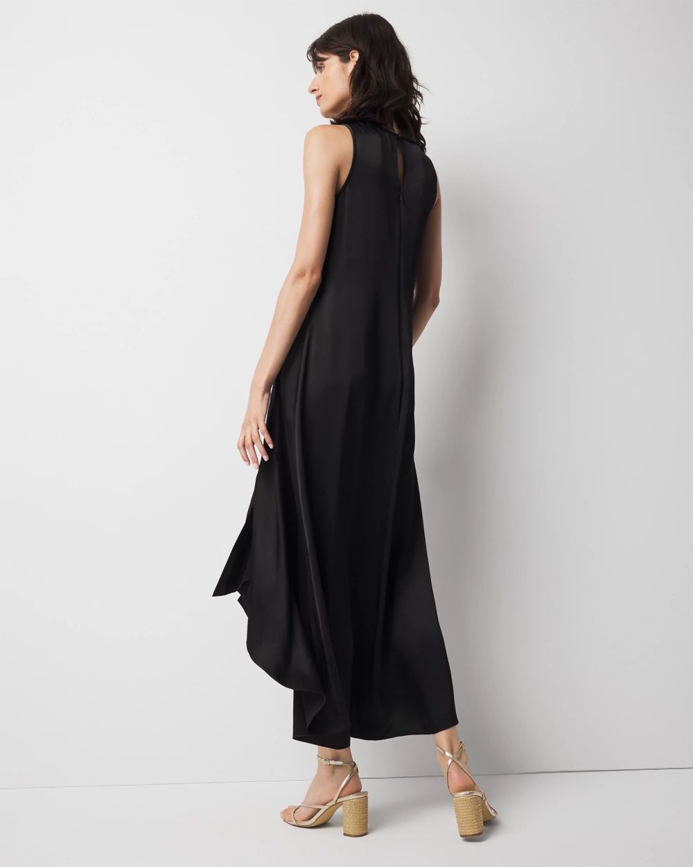Petite Satin Tank Maxi Dress