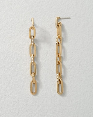 Goldtone Linear Chain Earrings click to view larger image.
