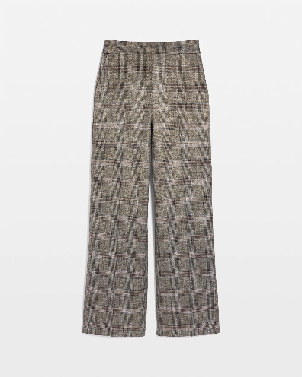 Metallic Plaid Wide Leg Pant