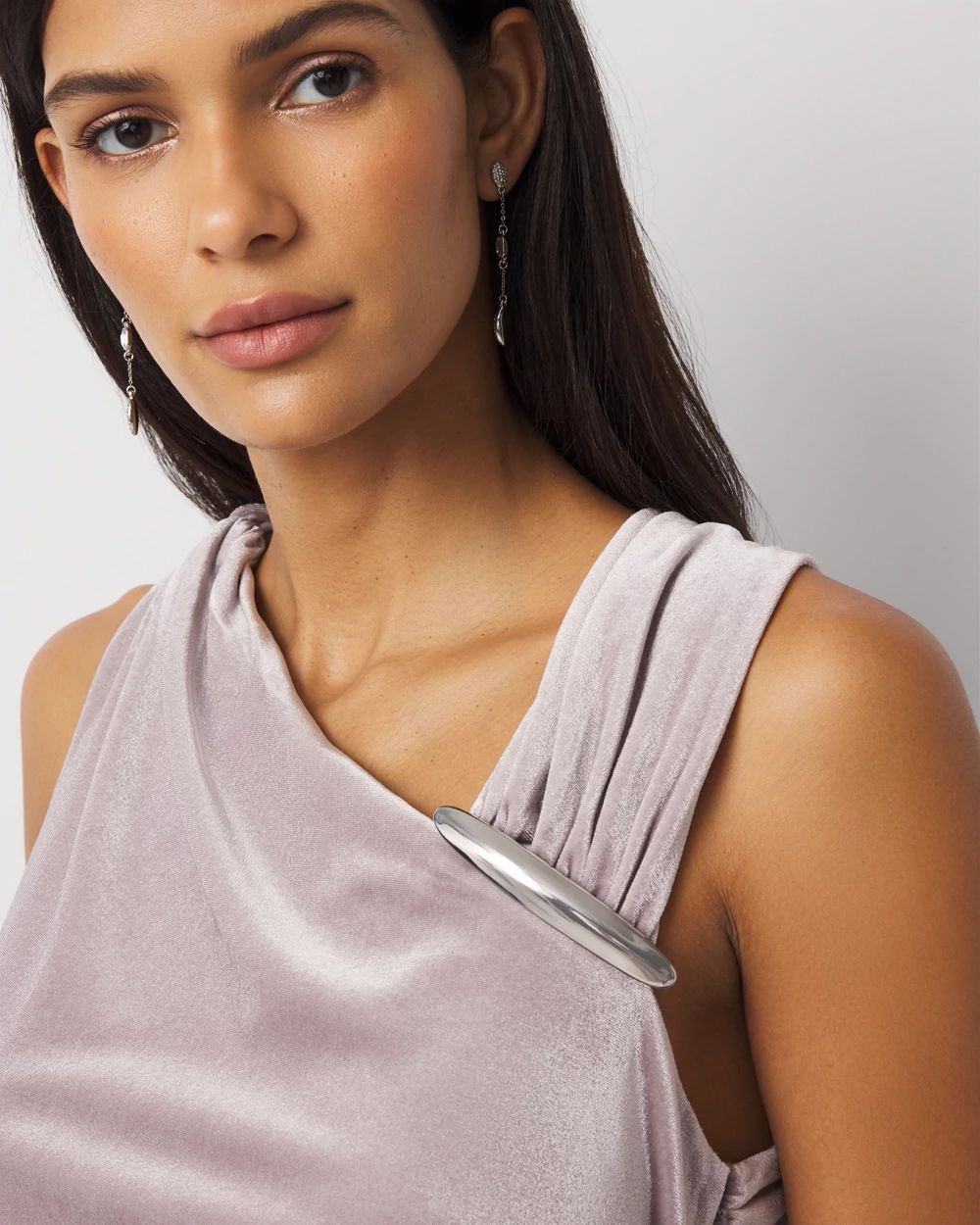 Petite Peekaboo Back Velvet Dress