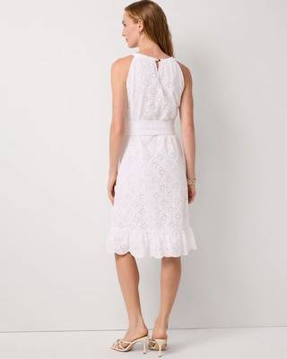 Eyelet Cotton Halter Dress click to view larger image.