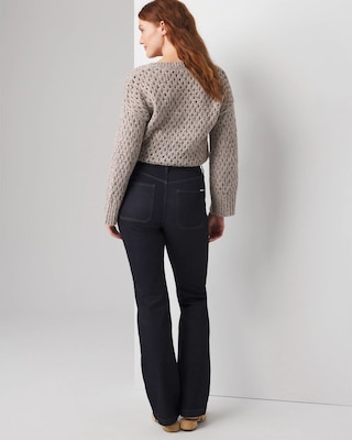 High-Rise Patch Pocket Bootcut Jeans click to view larger image.