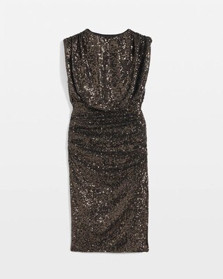 Sequin Ruched Midi Dress click to view larger image.