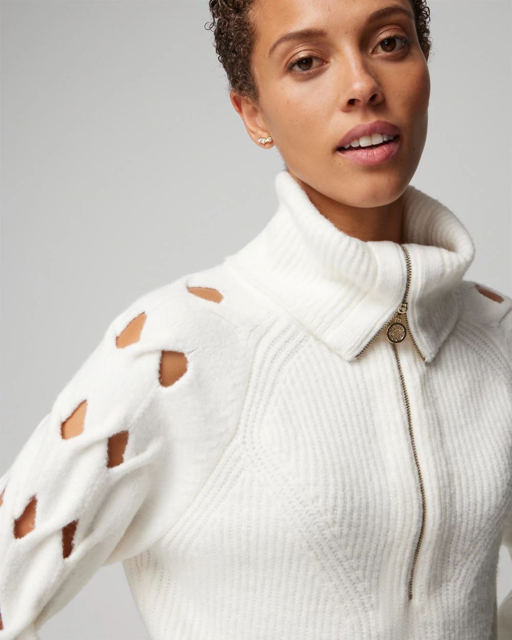 Novelty Sleeve Half Zip Pullover