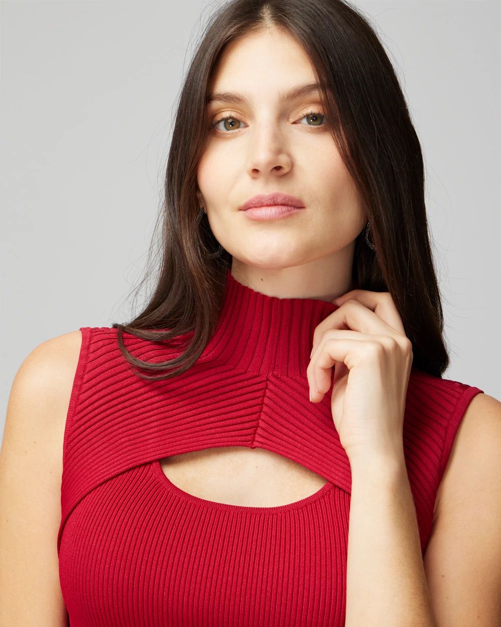 Sleeveless Cutout Sweater Sheath Dress