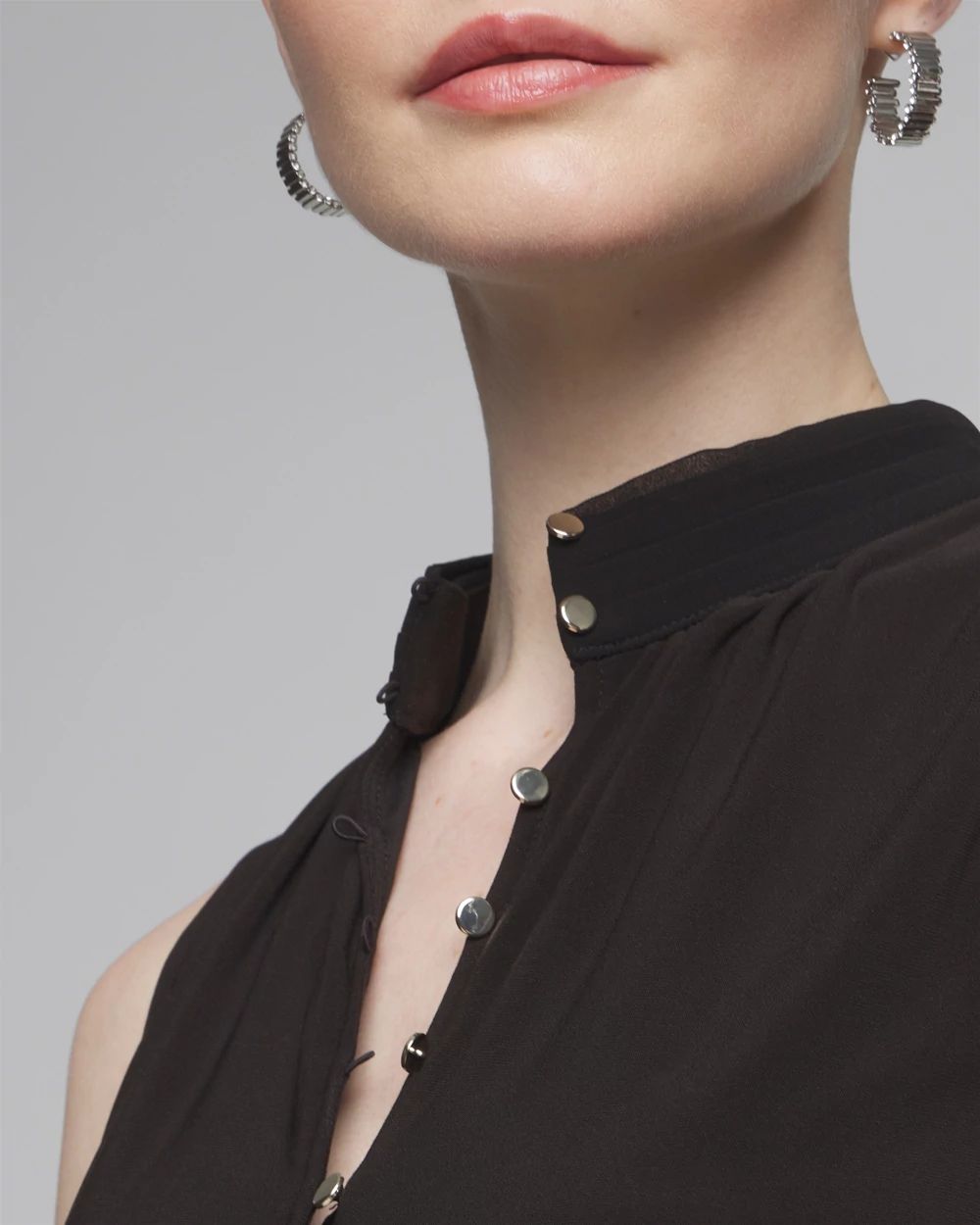 Matte Jersey Button Front Shell Top click to view larger image.