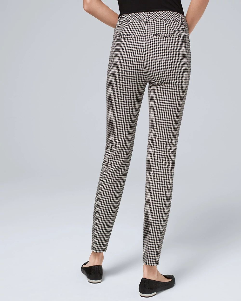 Comfort Stretch Houndstooth Slim Ankle Pants click to view larger image.