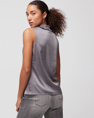 Satin Ruched Neck Shell