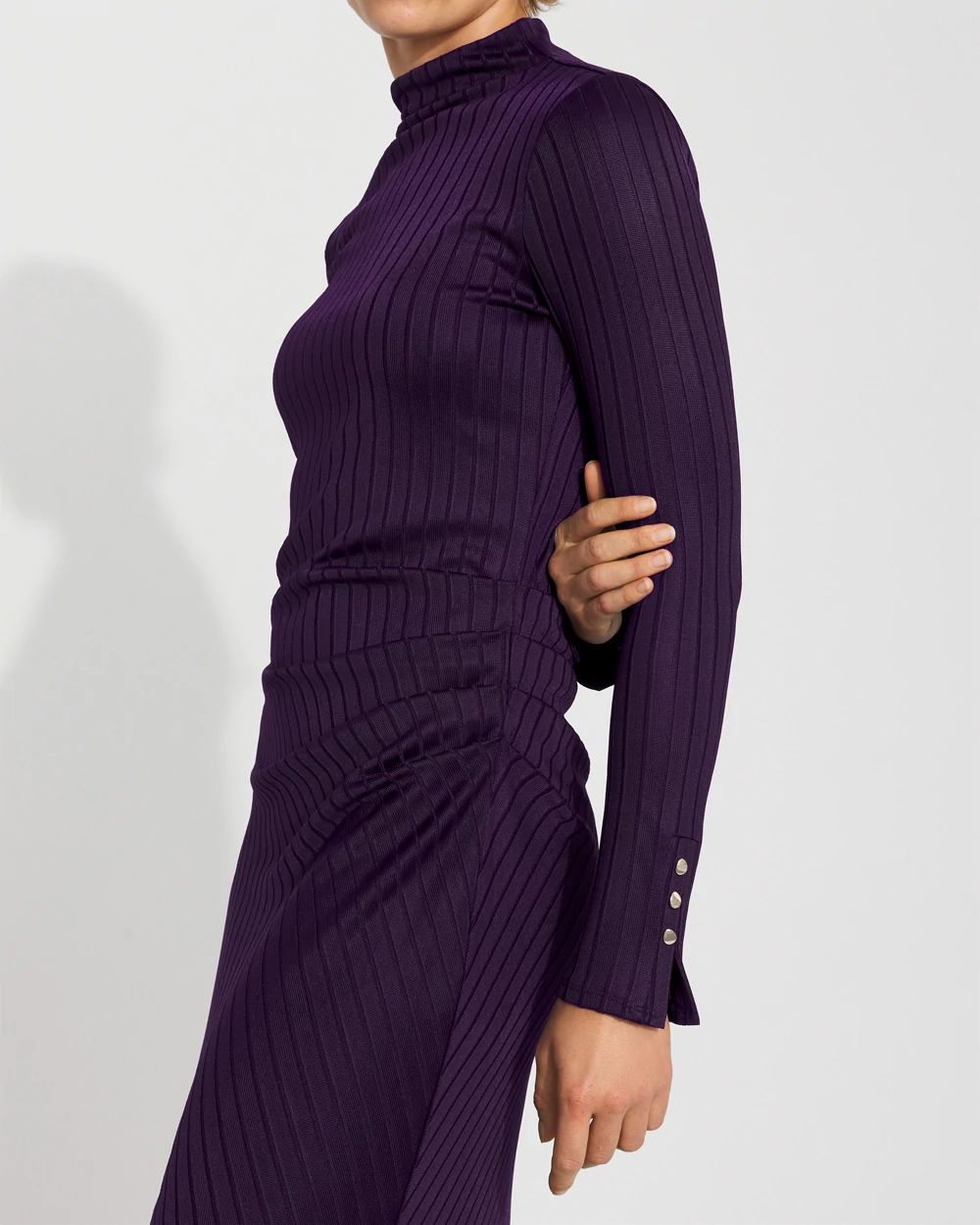 Petite Ribbed Long Sleeve Maxi Dress click to view larger image.