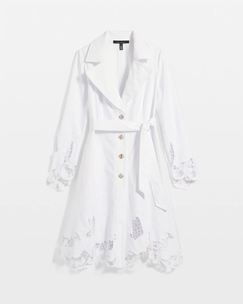 Embroidered Cutwork Trench Coat click to view larger image.